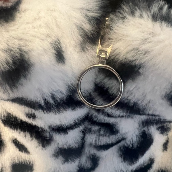 Shein Dalmatian Pattern Drop Shoulder Fuzzy Cozy Zip Up Coat Black/White 2XL - Picture 13 of 15